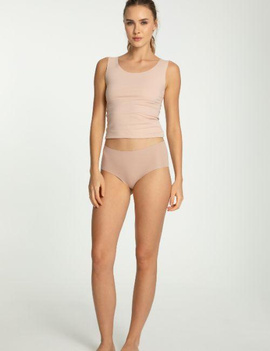 Beżowe bawełniane figi o kroju maxi Julimex COTTON MOOD MAXI