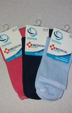 Skarpetki damskie Sotex - Bezuciskowa Skarpetka CIEMNY JEANS / 4522