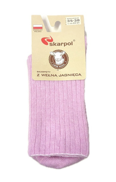 Ekskluzywne skarpetki z wełny jagnięcej Skarpol 53 - różowe