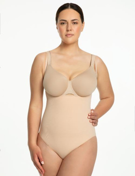 Wyszczuplające body pod biust 419 SEAMLESS BODY OPEN BUST bezszwowe beż