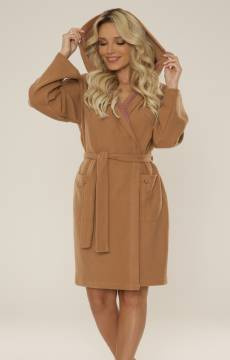 Ciepły bawełniany szlafrok z kapturem De Lafense 809 Maple