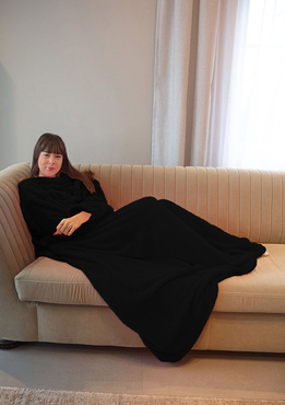 Koc z rękawami - puch czarny - Dkaren