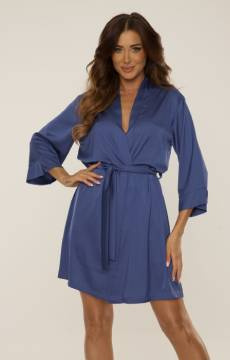 Satynowy wiązany szlafrok De Lafense 757 CORDELIA