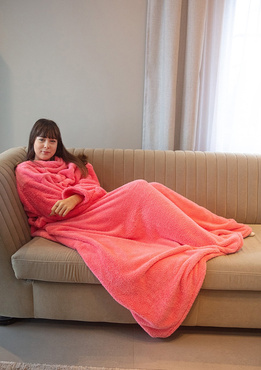 Koc z rękawami - puch koral - Dkaren