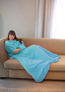 Koc z rękawami - puch turkus - Dkaren