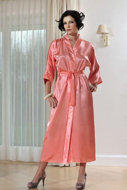 Długi satynowy szlafrok 130 puder - Dkaren