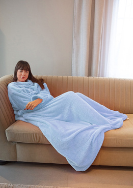 Koc z rękawami - puch błękit - Dkaren