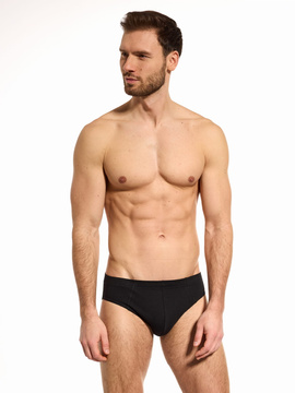 Gładkie czarne slipy męskie Noviti BS002