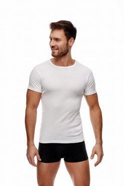 Biały bawełniany T-shirt męski BP005