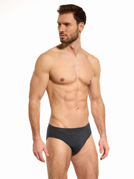 Gładkie grafitowe slipy męskie Noviti BS002