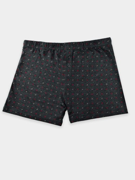 Grafitowe, luźne bokserki męskie z guziczkiem Noviti BB008