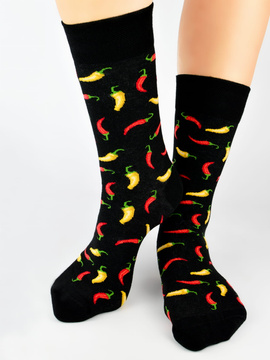 Skarpetki bawełniane wzór w PAPRYCZKI Noviti SB002/U23