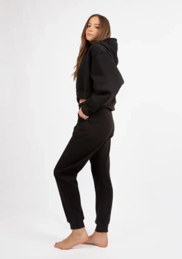 Ciepły komplet dresowy, bawełniany Dk-k-b16 czarny Dkaren