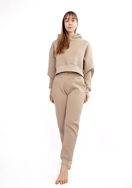 Ciepły komplet dresowy, bawełniany Dk-k-b16 cappuccino Dkaren