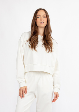 Bawełniana bluza dresowa DK-K-B23 - ecru Dkaren