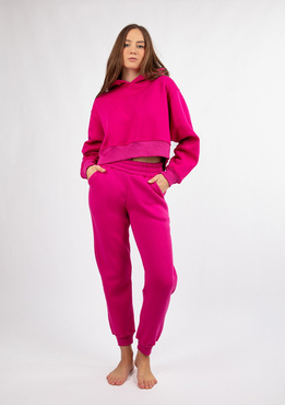 Ciepły komplet dresowy, bawełniany Dk-k-b16 fuksja Dkaren