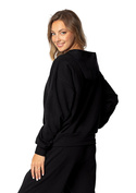 Modna bluza z kapturem DK-K-B8 - biały bawełna - Dkaren