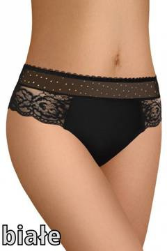 Białe stringi damskie w groszki Modo 111