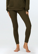 Legginsy Bayo - khaki bawełna prążki  - Dkaren