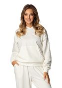 Modna bluza z kapturem DK-K-B8 - biały bawełna - Dkaren