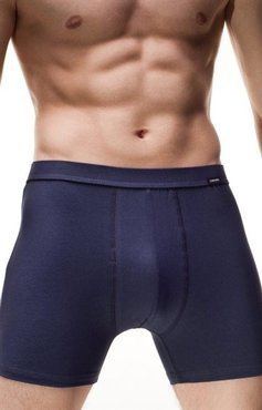 Gładkie bokserki Cornette Authentic granatowy