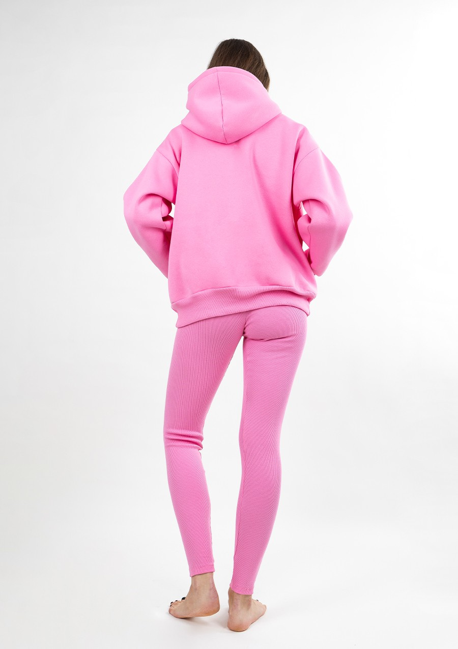 Komplet Oseye - róż bawełna gruba i prążki - Dkaren