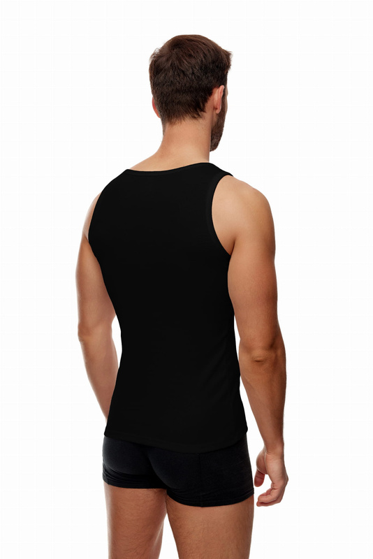 Czarny bawełniany podkoszulek męski BP004