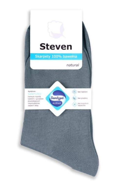 Skarpetki 100% bawełna Steven 055 dla kobiet i mężczyzn szare