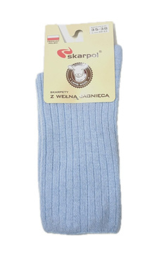 Ekskluzywne skarpetki z wełny jagnięcej  Skarpol 53 - błękitne