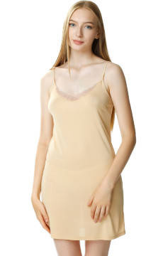Krótka halka z jedwabiu pod sukienkę Mewa 6353 ATELIA beżowa