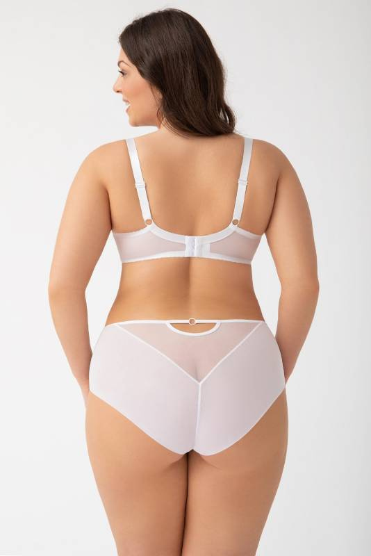 Białe tiulowe figi z koronką Gorsenia K497/1 Paradise