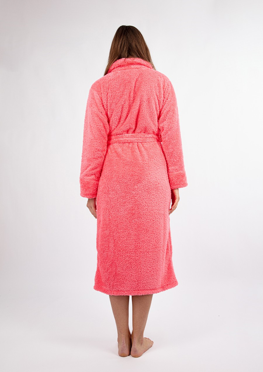 Puchaty szlafrok/ podomka ELIZA DŁUGA - puch koral - Dkaren