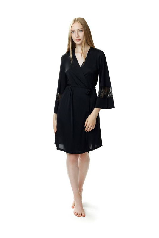 Jedwabny szlafrok peniuar Mewa 6375 Paula