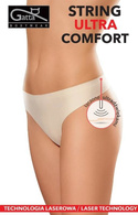 Beżowe stringi Gatta ULTRA Comfort - laserowo cięte, nie odznaczają się pod ubraniem. 