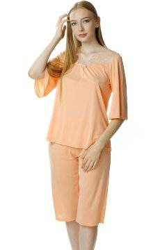 Dwuczęściowa jedwabna piżama damska Mewa 6377 Dagmara