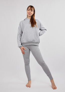 Komplet Oseye - szary bawełna gruba i prążki - Dkaren