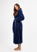 Puchaty szlafrok/ podomka ELIZA DŁUGA - puch granat - Dkaren