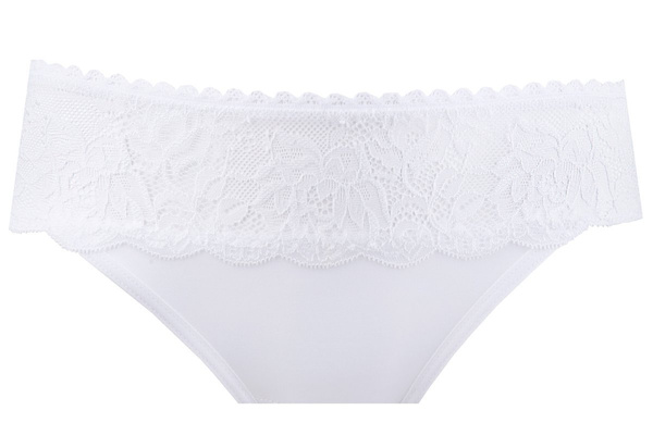 Białe bokserki z koronkowym zdobieniem Unikat ARABELA