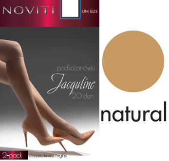 Podkolanówki Noviti Jacquline SD001-W-03 - 20 DEN natural