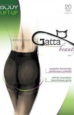 Rajstopy Gatta Body Lift Up 20DEN grafitowy || szary, korygujące kształt i linię pośladków