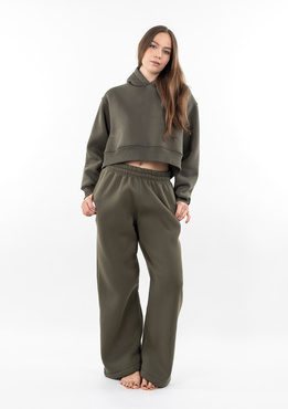 Ciepły komplet dresowy, bawełniany Dk-k-b15 khaki Dkaren
