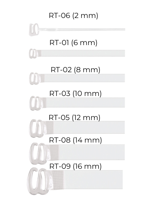 Przezroczyste wymienne ramiączka silikonowe Julimex RT-02 RAMIĄCZKA '8 MM'