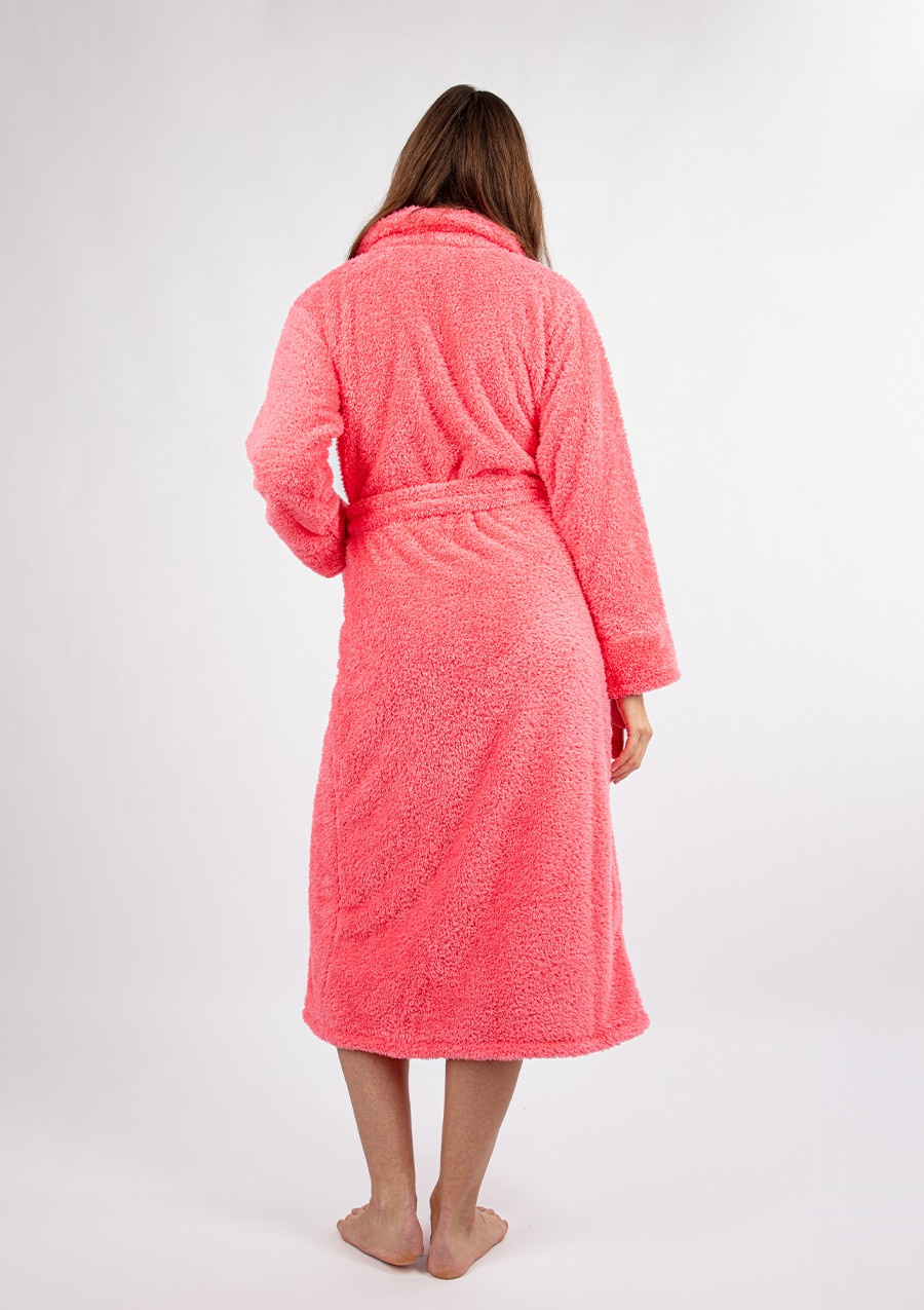 Puchaty szlafrok/ podomka ELIZA DŁUGA - puch koral - Dkaren