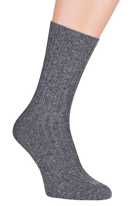 Ekskluzywne skarpetki z wełny jagnięcej  Skarpol 53 - szary melanż