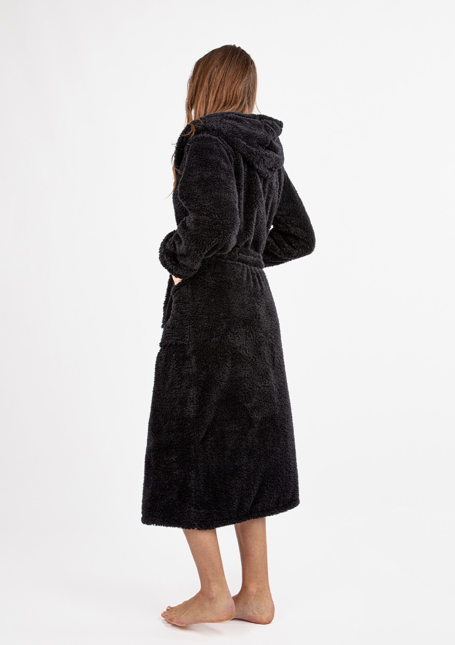 Szlafrok/Podomka DIANA DŁUGA - puch czarny - Dkaren