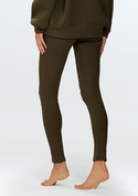 Legginsy Bayo - khaki bawełna prążki  - Dkaren
