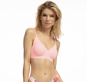 Nowoczesny bezszwowy różowy biustonosz Julimex Simple T-SHIRT BRA