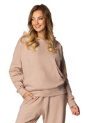 Modna bluza z kapturem DK-K-B8 - biały bawełna - Dkaren