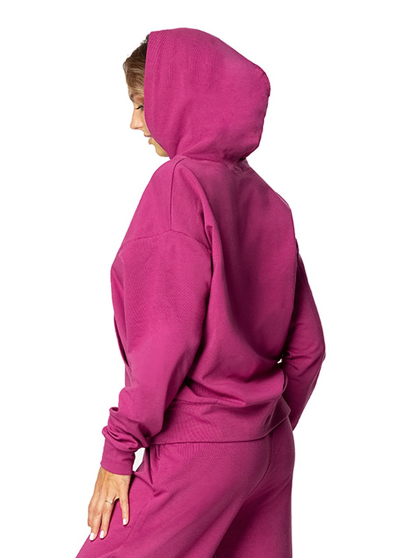 Modna bluza z kapturem DK-K-B8 - fuksja bawełna - Dkaren