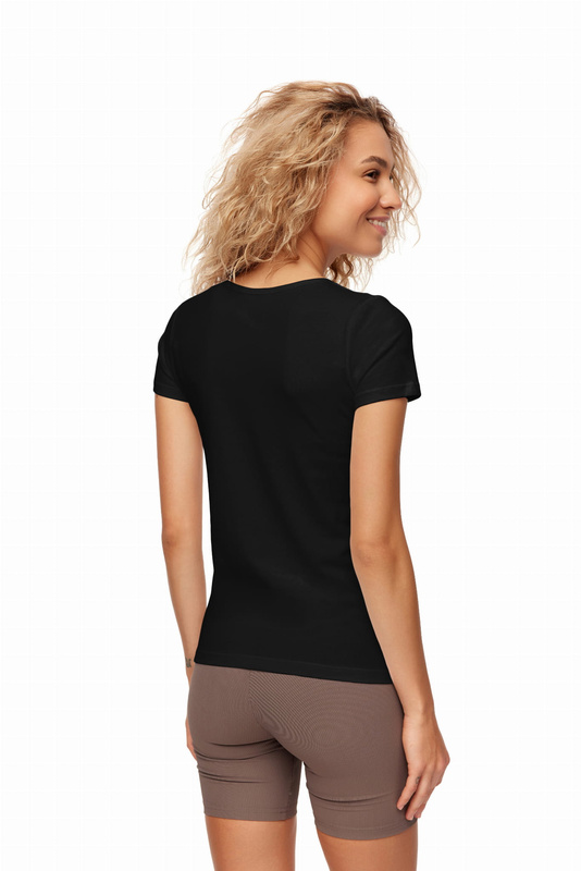 Bawełniana czarna koszulka damska Noviti BP003